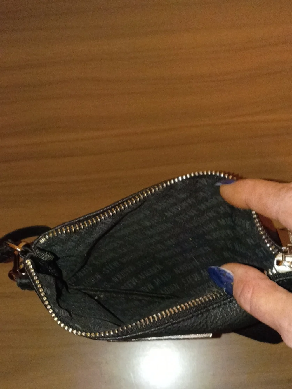 Steve Madden Black Leather Wristlet Clutch